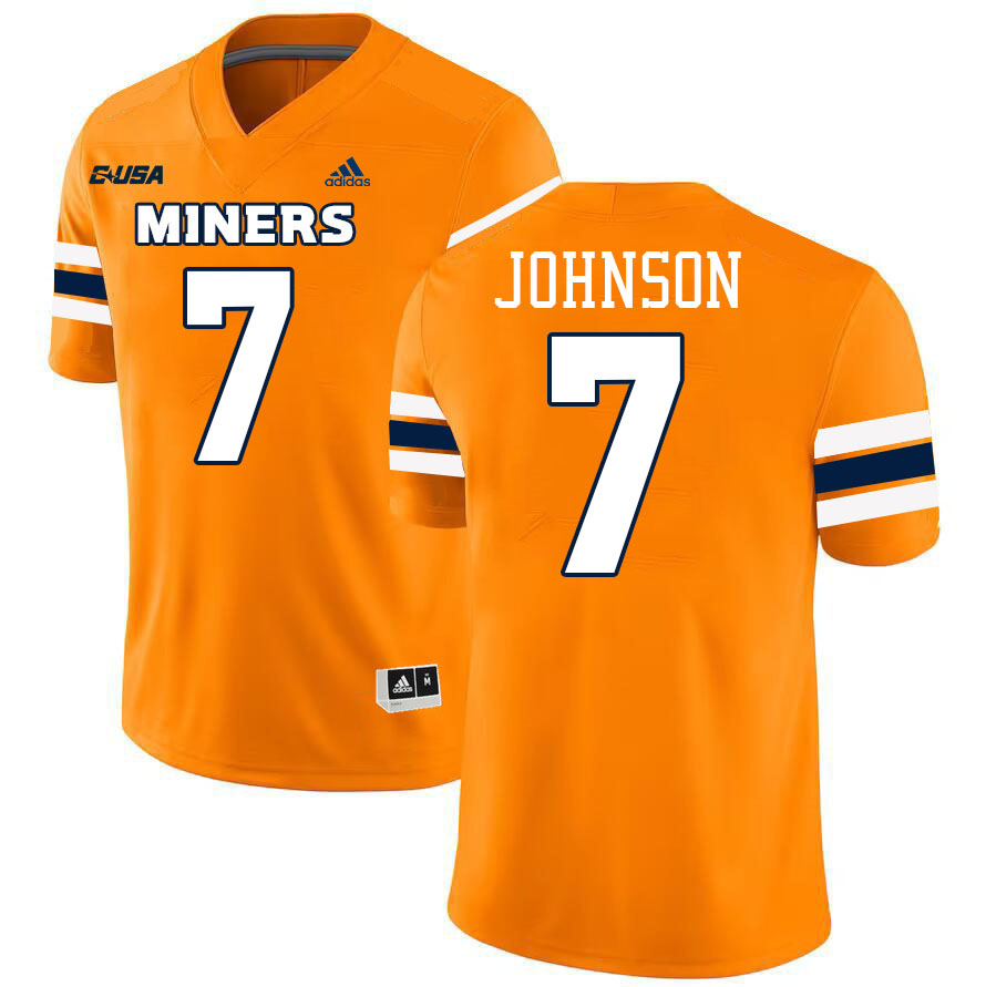 KD Johnson UTEP Jersey,UTEP Miners #7 KD Johnson College Football Jersey,Uniforms-Orange